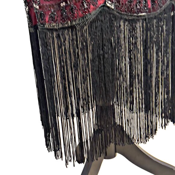 Unbranded Vintage 1920s Flapper Midi Dress Sequin A-Line Sheer Party Costume Red - Picture 12 of 12